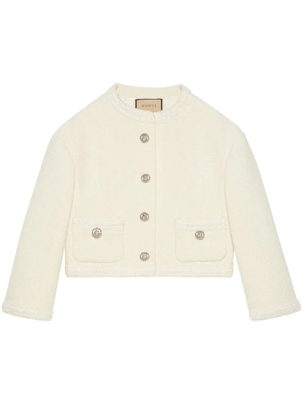 Gucci Cruise Jackets White Hooded Jacket Caped Jacket Shawl Collar Jacket