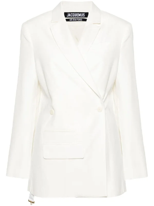 Jacquemus Jackets White Front Pockets Side Pockets Patch Pockets