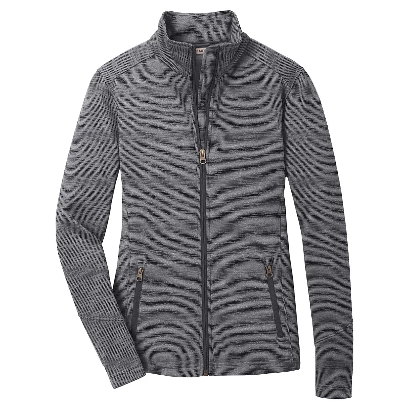 Port Authority Women's Black Digi Stripe Fleece Jacket Mesh Jacket Canvas Jacket Denim Jacket