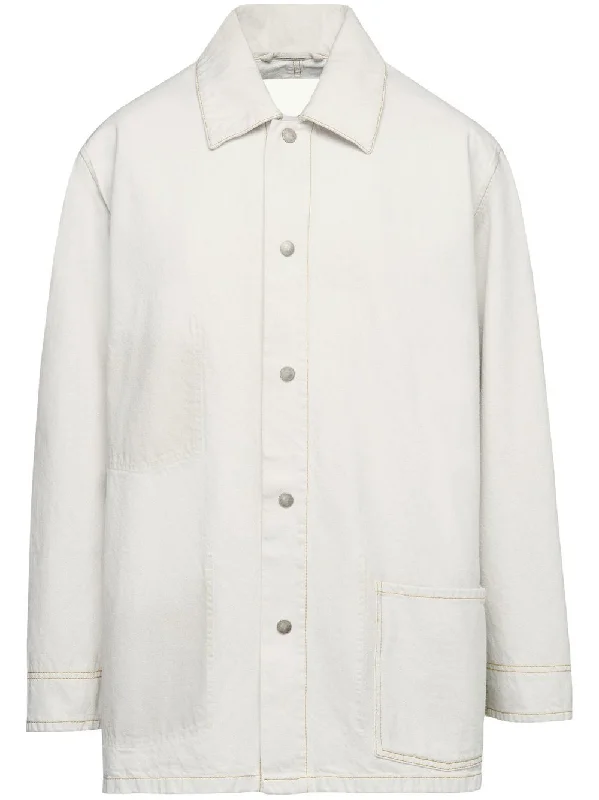 Maison Margiela Jackets White Tiered Jacket Buttoned Jacket Zippered Jacket