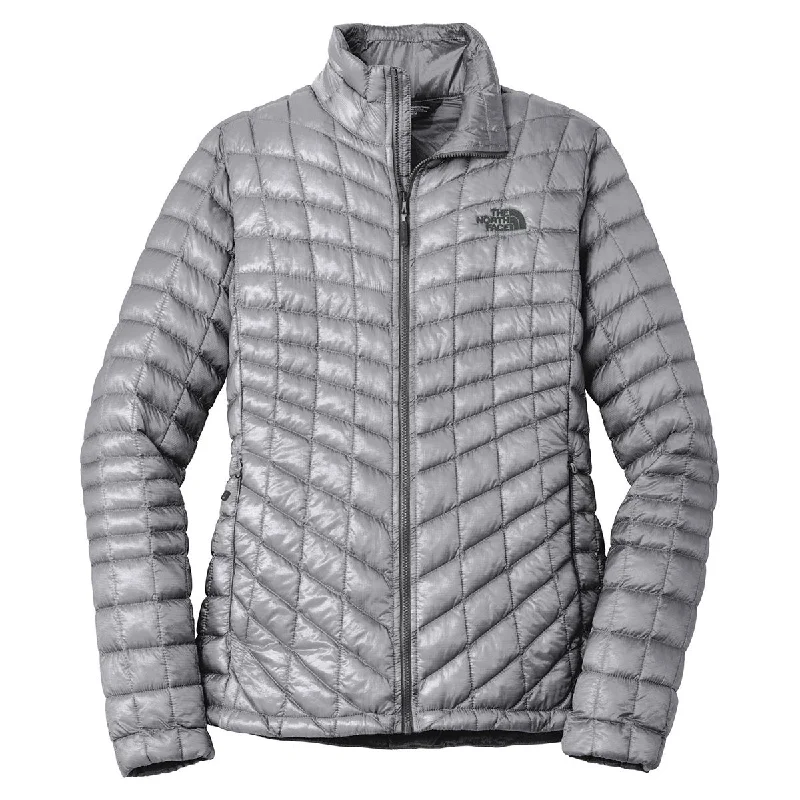 The North Face Women's Mid Grey Thermoball Trekker Jacket Faux Fur Jacket Real Fur Jacket Shearling Jacket