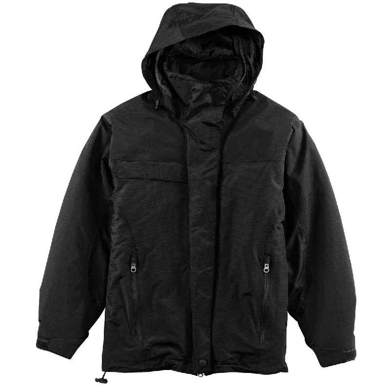 Port Authority Women's Black Nootka Jacket One-Shoulder Jacket Off-the-Shoulder Jacket Asymmetrical Jacket