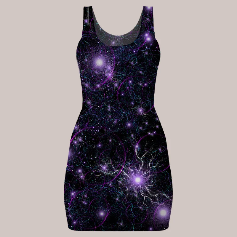 Psychedelic Mini Dress (UV/RGB, Eco-Friendly) | LANIAKEA Casual Mini Dress with Pockets