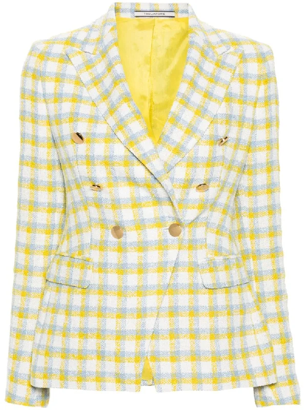 Tagliatore Jackets Yellow Zippered Jacket Buttoned Jacket Snapped Jacket