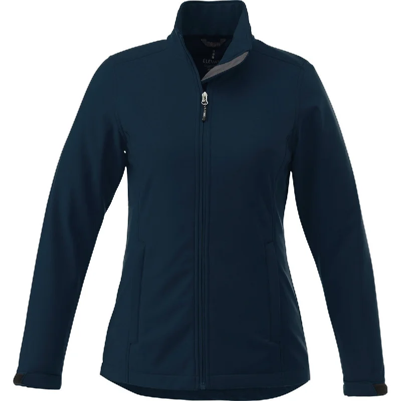 Elevate Women's Navy Maxon Softshell Jacket Cotton Jacket Linen Jacket Terry Jacket