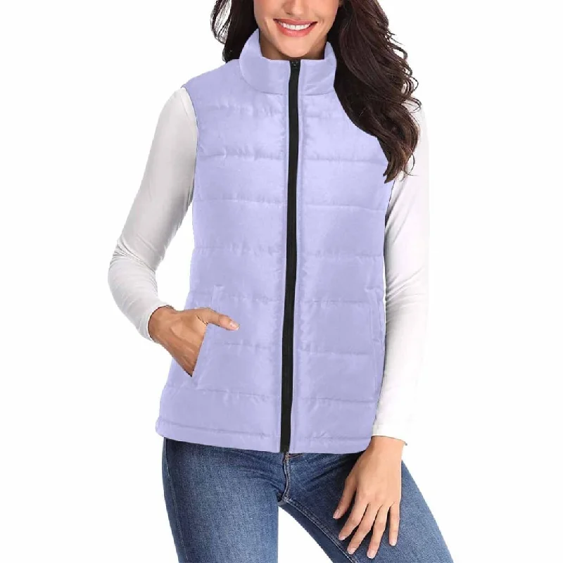 Womens Puffer Vest Jacket / Periwinkle Purple Nylon Jacket Polyester Jacket Spandex Jacket