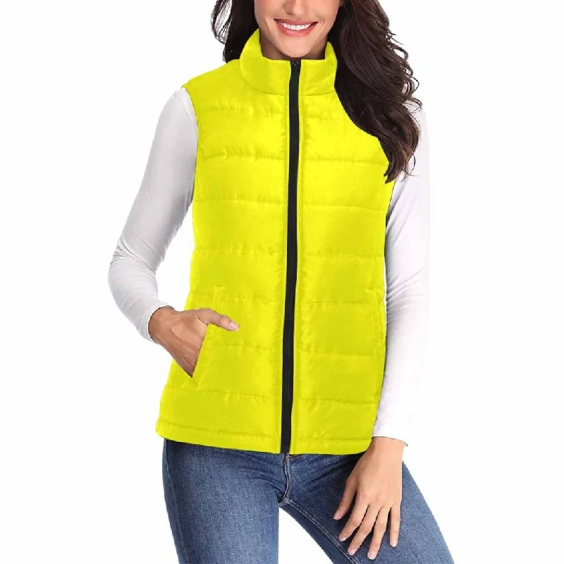 Womens Puffer Vest Jacket / Yellow Print Jacket Jacquard Jacket Patchwork Jacket