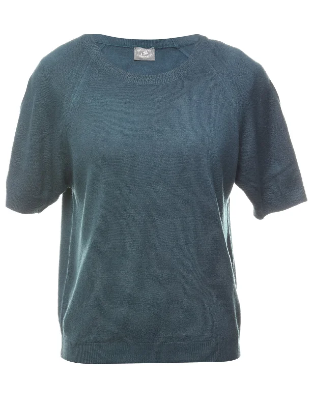 Dark Green Jumper - L Iron Safe Non-Iron Wrinkle Free