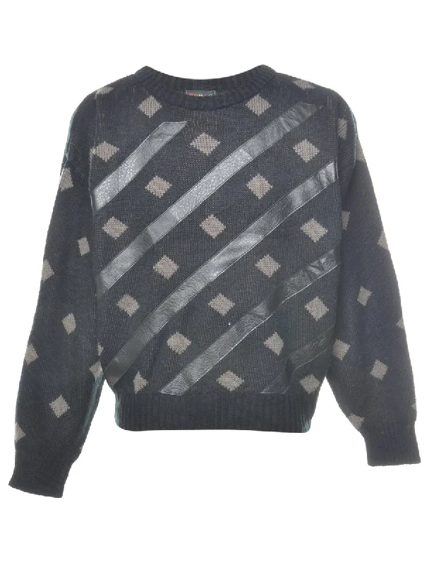 Geometric Pattern Jumper - L Wool Sweater Cotton Sweater Cashmere Sweater