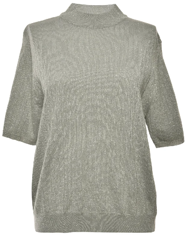 Grey Sag Harbor Jumper - M Satin Blend Silk Blend Wool Blend