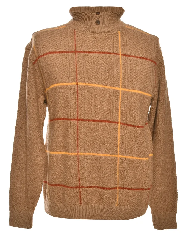 Patterned Jumper - M Mesh Blend Leather Blend Suede Blend