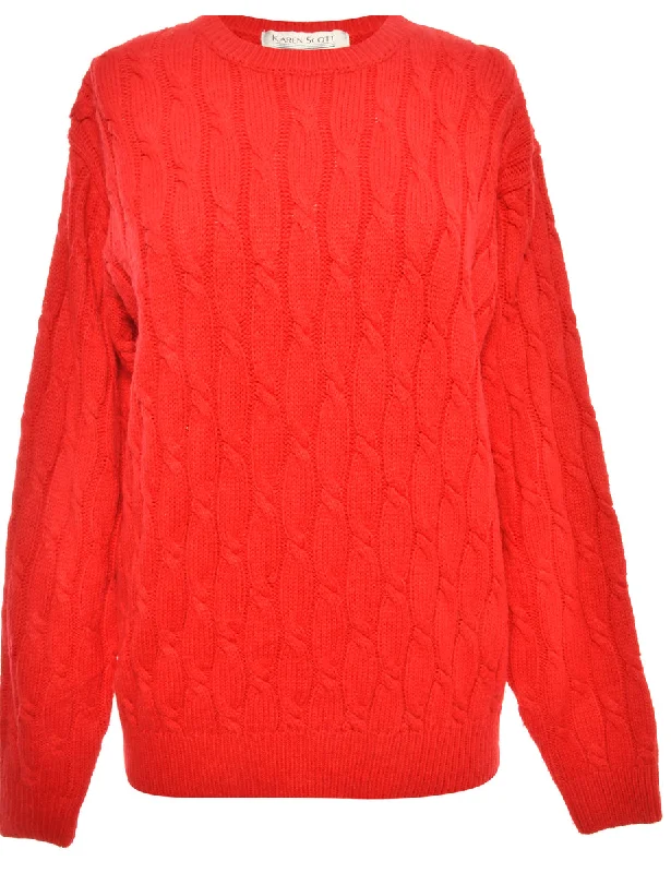 Red Karen Scott Jumper - S Layered Multi-layer Single Layer