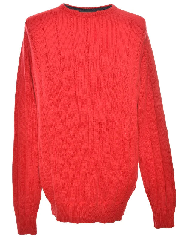 Red Nautica Striped Jumper - XL Fitted Loose Oversized