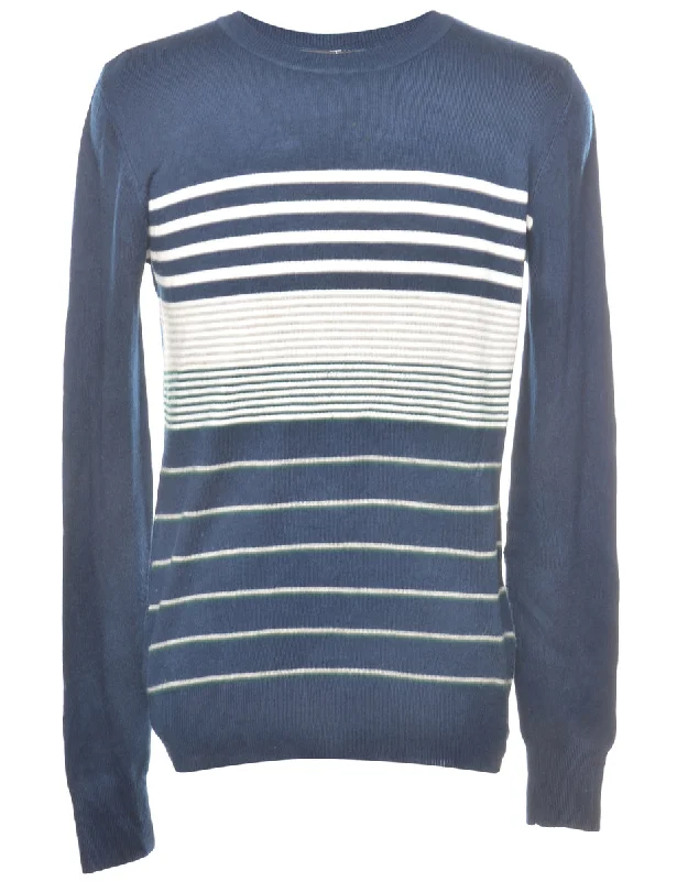 Striped Jumper - M Graphic Sweater Embroidered Appliqued