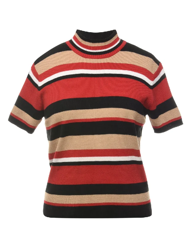 Striped Multi-colour Jumper - L Thin Thick Dense