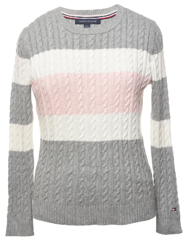 Tommy Hilfiger Jumper - L Solid Print Embellished