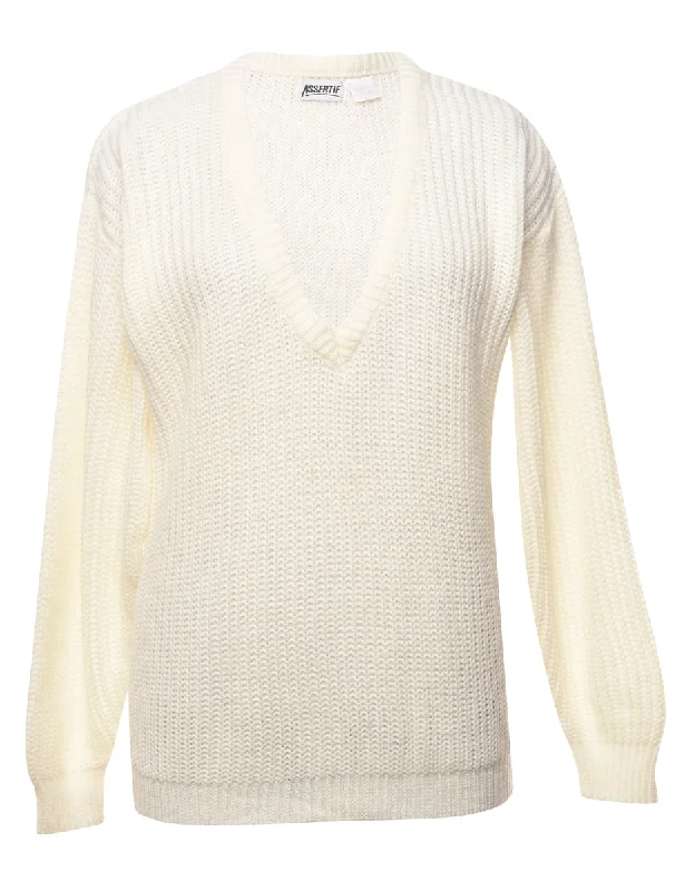 White Jumper - M Casual Formal Business