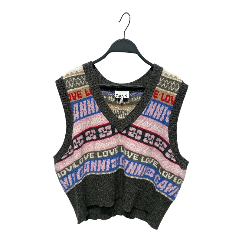 GANNI/Knitted Vest/XL/All Over Print/Cotton/MLT/Ganni All Over Print Jumper Sequined Glittery Shiny