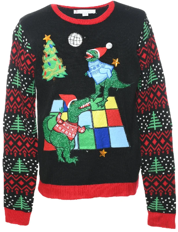 Animal Design Christmas Jumper - M Stretchy Elastic Breathable