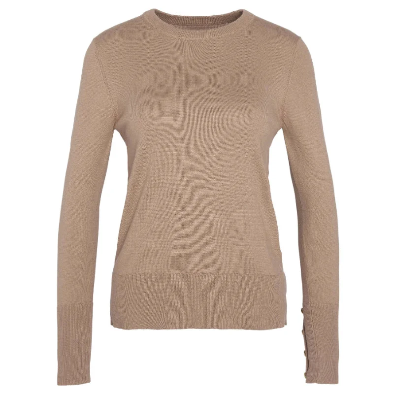 Barbour Brambles Cotton Cashmere Knitted Ladies Jumper - Sand Dune Chenille Fabric Brocade Fabric Lace Fabric