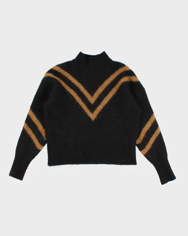 Other Stories Black Knit Jumper - XS Terry Blend Velvet Blend Canvas Blend