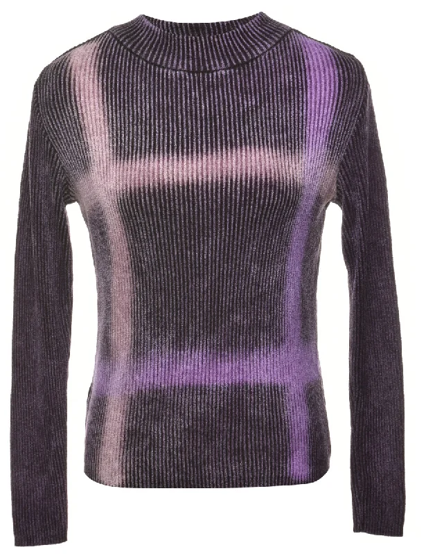 Purple Jumper - M Sequined Glittery Shiny