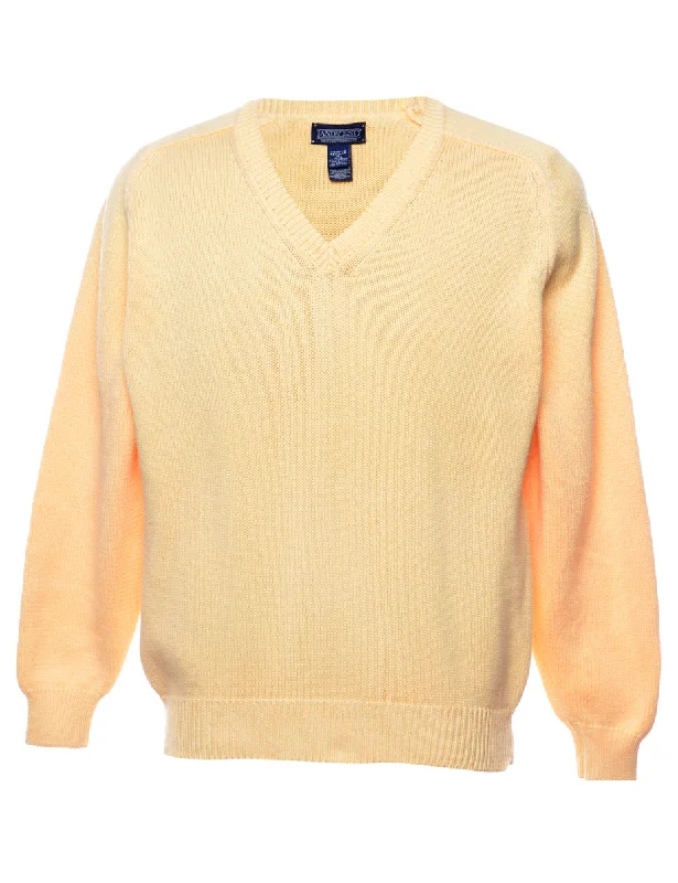 Yellow Jumper - M Collared Crew Neck Turtle Neck