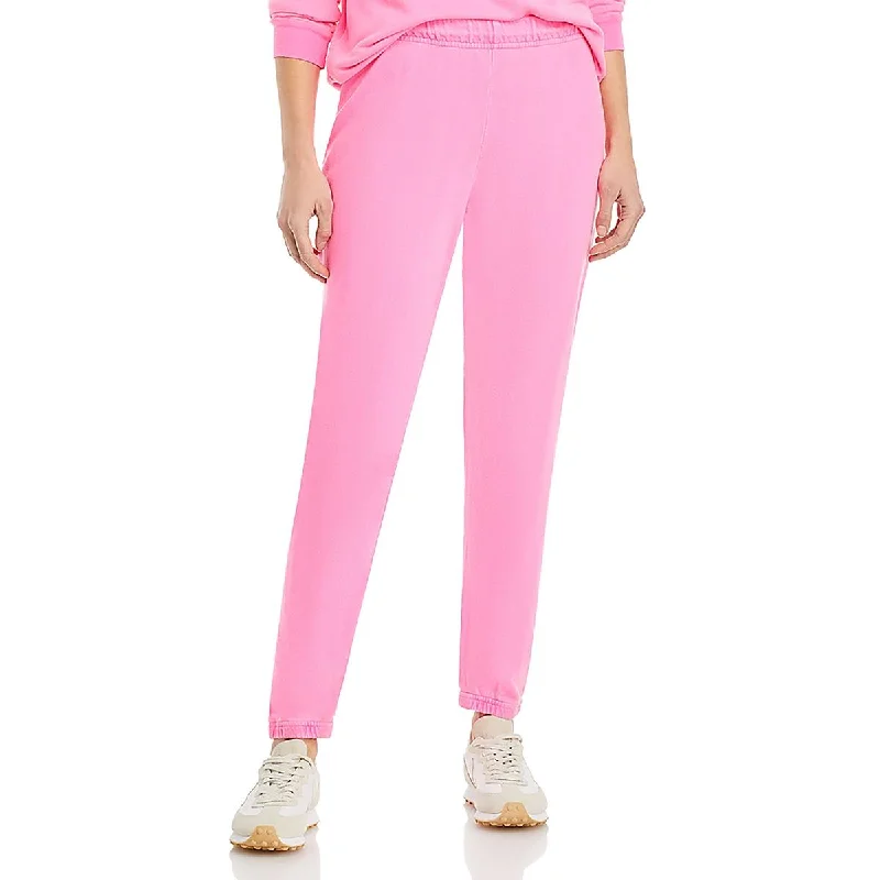 Aqua Womens Cotton Blend Drawstring Hem Jogger Pants Trendy Velvet Pants