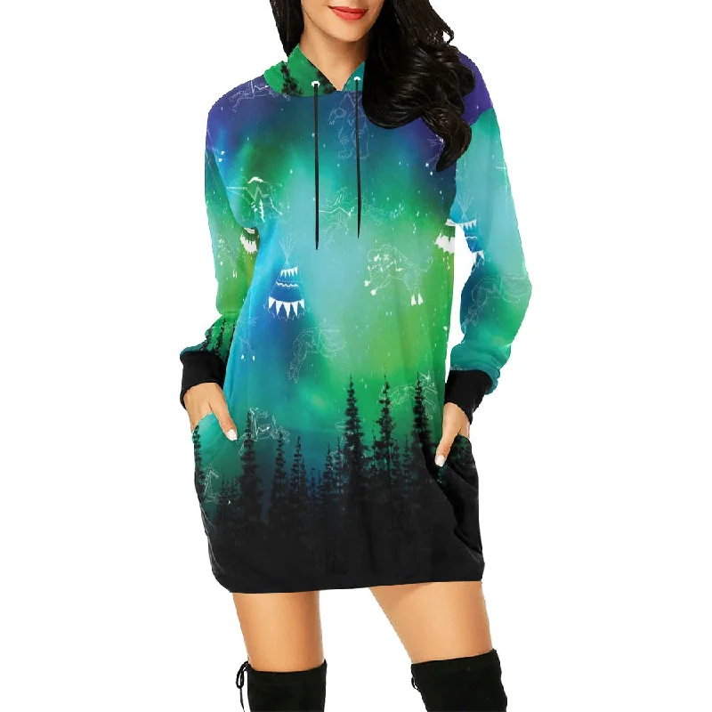 Aurora Medicine Animals Hoodie Dress Hoodie with Crew Neck Simple Timeless