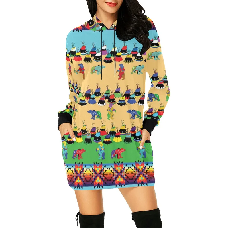 Bear Medicine Hoodie Dress Hoodie with Hood Adjustable Protection