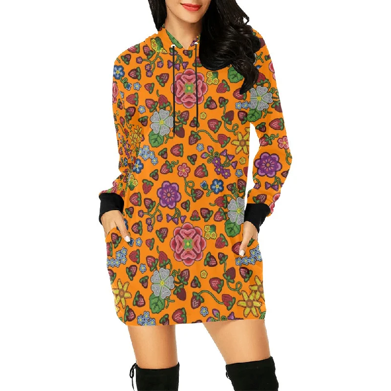 Berry Pop Carrot Hoodie Dress Hoodie with Contrast Stitching Detailed Premium