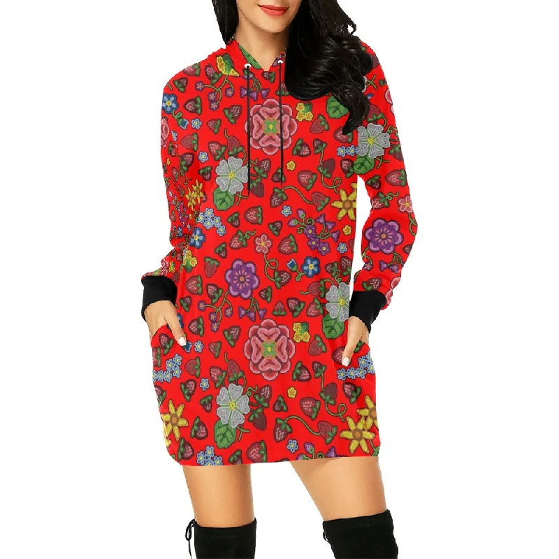 Berry Pop Fire Hoodie Dress Hoodie with Oversized Fit Loose Comfortable