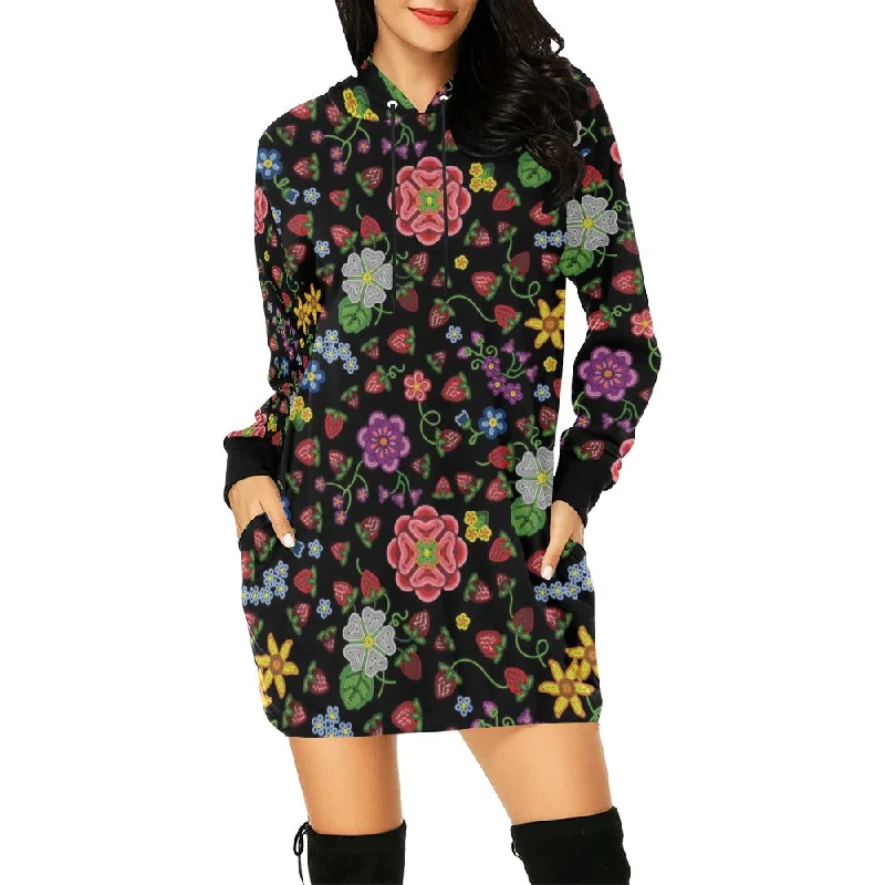 Berry Pop Midnight Hoodie Dress Hoodie with Relaxed Fit Easy Casual