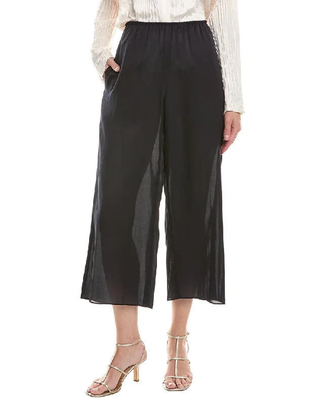 Vince Silk-Blend Pull-On Pant Stylish Elastic Waist Pants