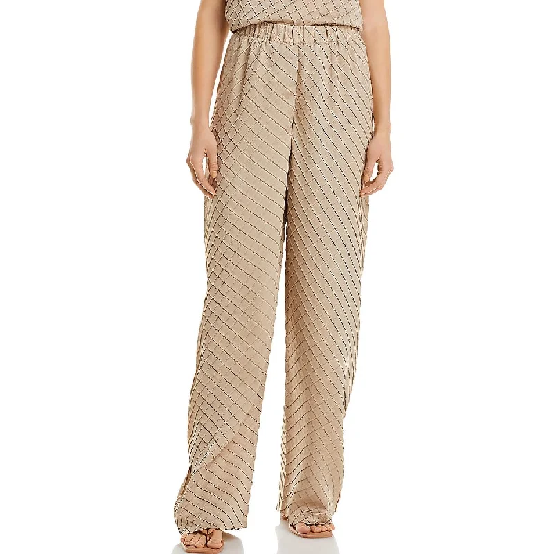 Womens High Rise Textured Palazzo Pants Stylish Casual Pants