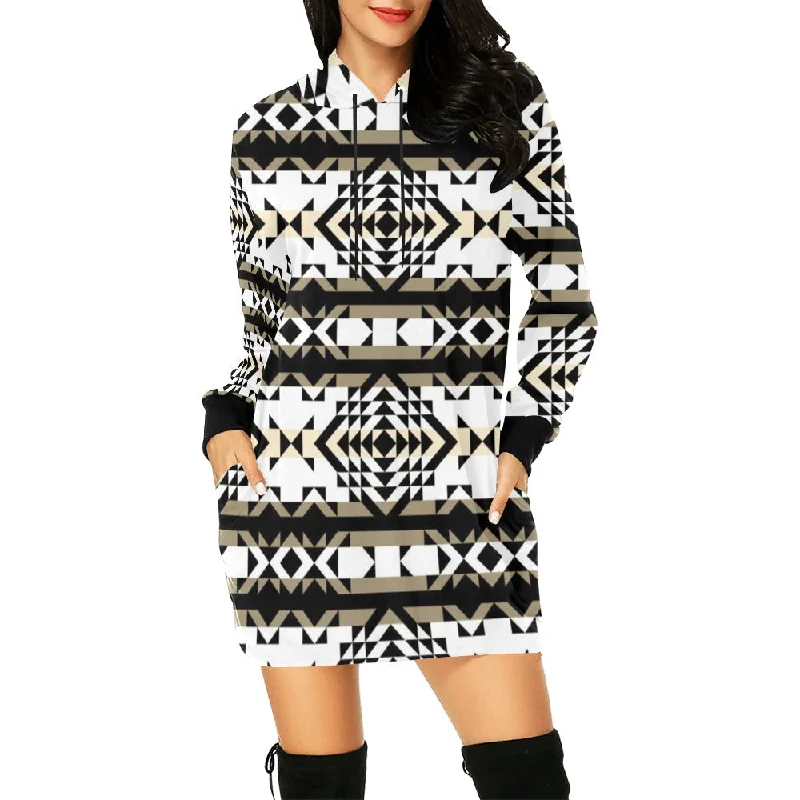 Black Rose Winter Canyon Hoodie Dress Hoodie with Ribbed Cuffs Snug Fit Comfort