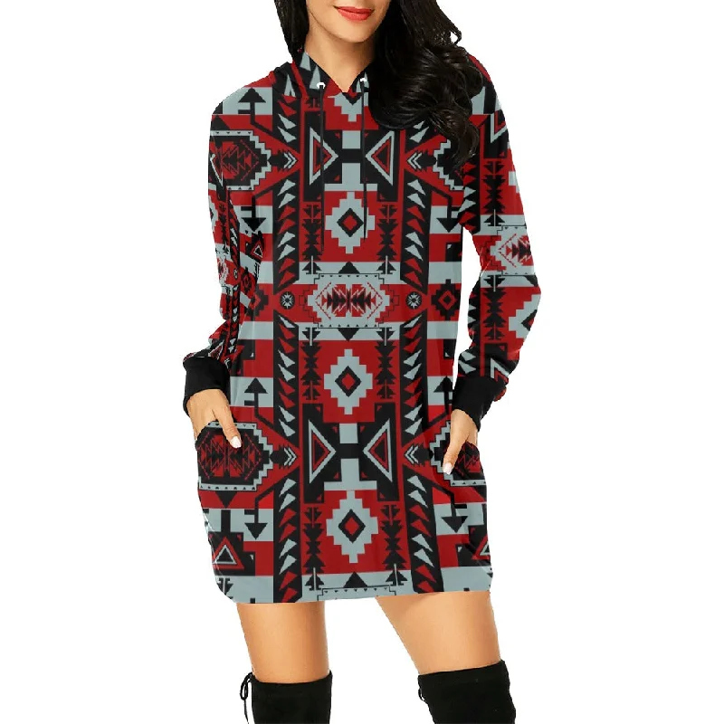 Chiefs Mountain Candy Sierra-Dark Hoodie Dress Hoodie with Belted Waist Structured Tailored