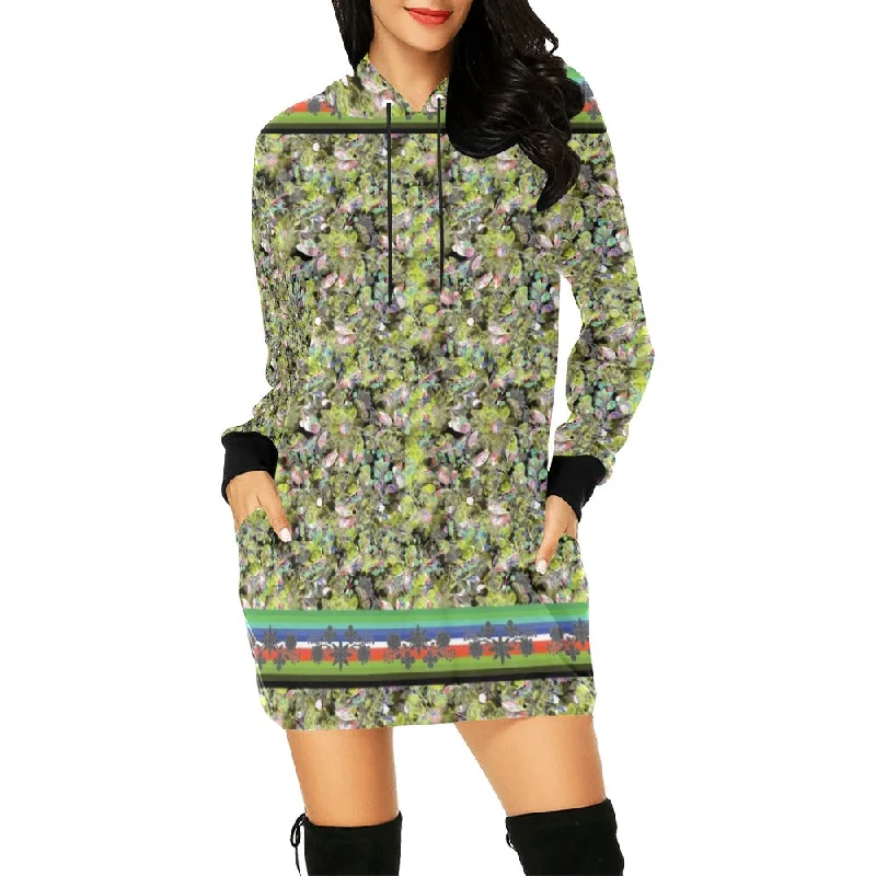 Culture in Nature Green Leaf Hoodie Dress Hoodie with Snap Buttons Easy Quick