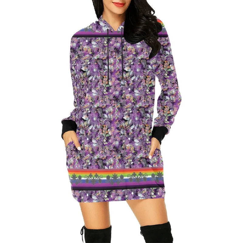 Culture in Nature Purple Hoodie Dress Hoodie with Turtle Neck Cozy Winter