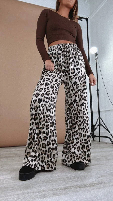 Demi Drawstring Leopard Print Pants Slim-Fit Leggings