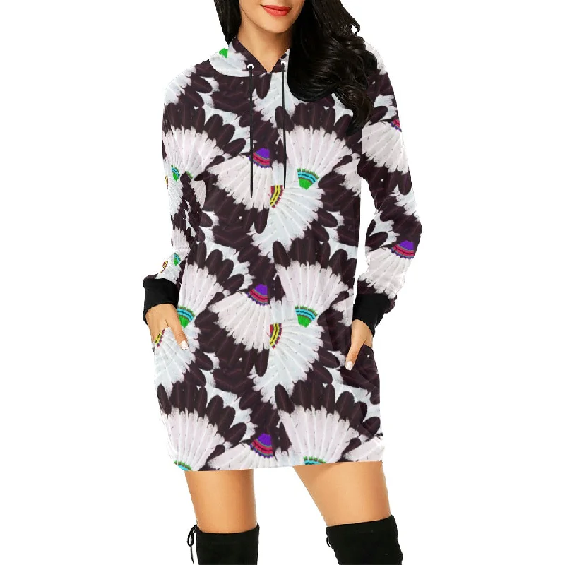 Eagle Feather Fans Hoodie Dress Hoodie with Print Artistic Unique