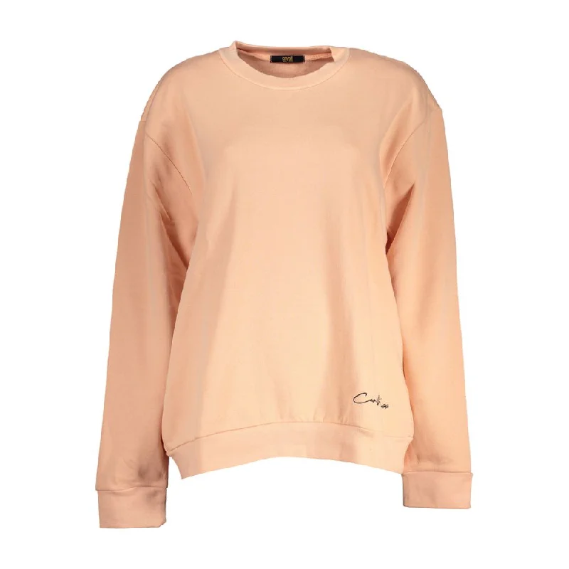 Elegant Long-Sleeved Pink Fleece Sweatshirt Hoodie with Raglan Sleeves Sporty Comfortable