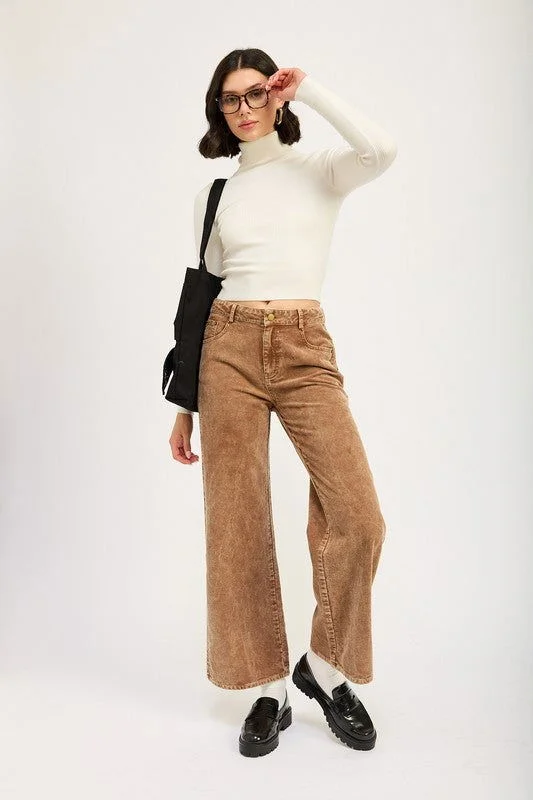 Emory Park Distrassed Corduroy Pants Casual Drawstring Pants