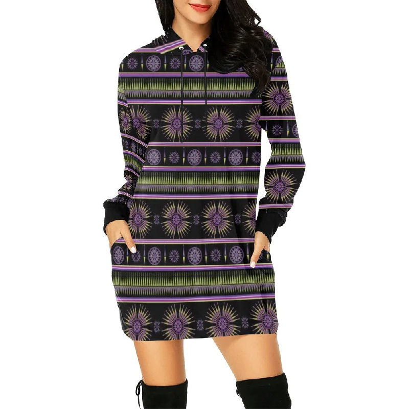 Evening Feather Wheel Hoodie Dress Hoodie with Sequins Glamorous Eye-catching