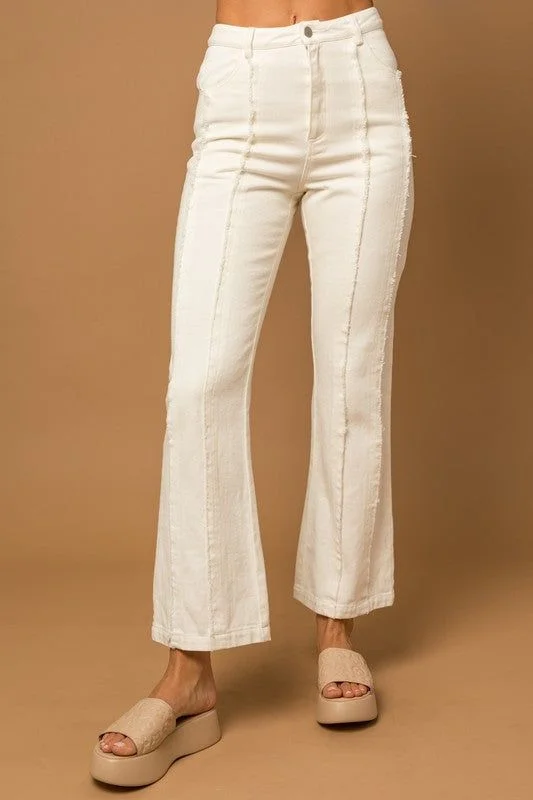 Gilli Frayed Hem Flare Pants High-Waist Jeans