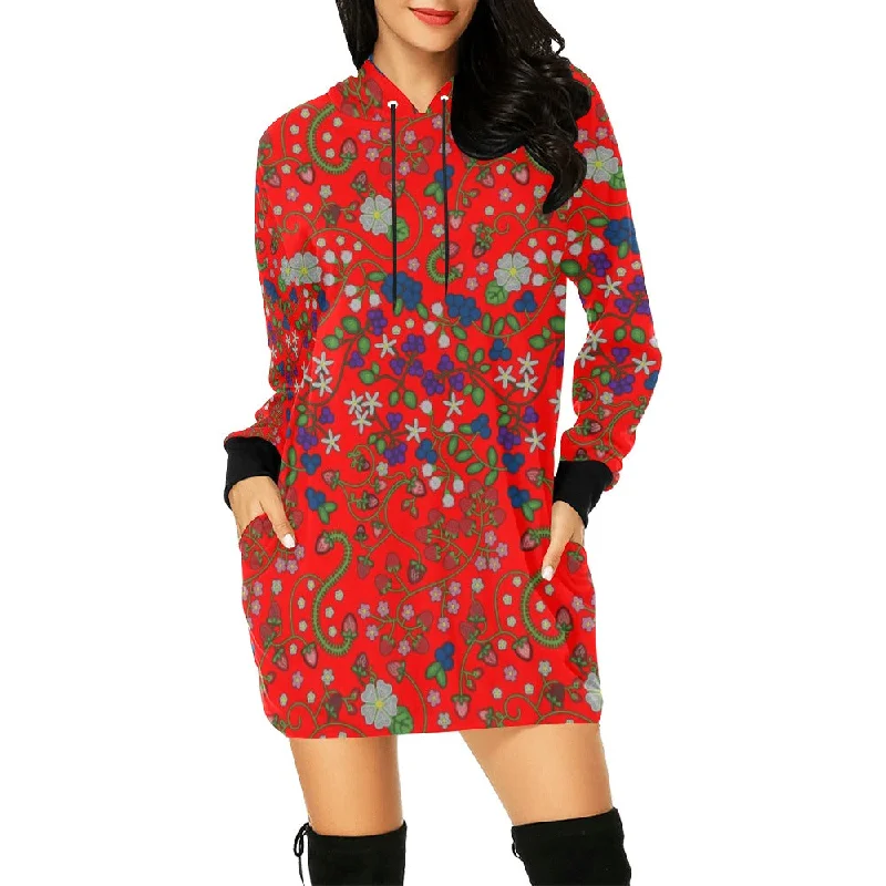 Grandmother Stories Fire Hoodie Dress Hoodie with Puffed Sleeves Voluminous Trendy