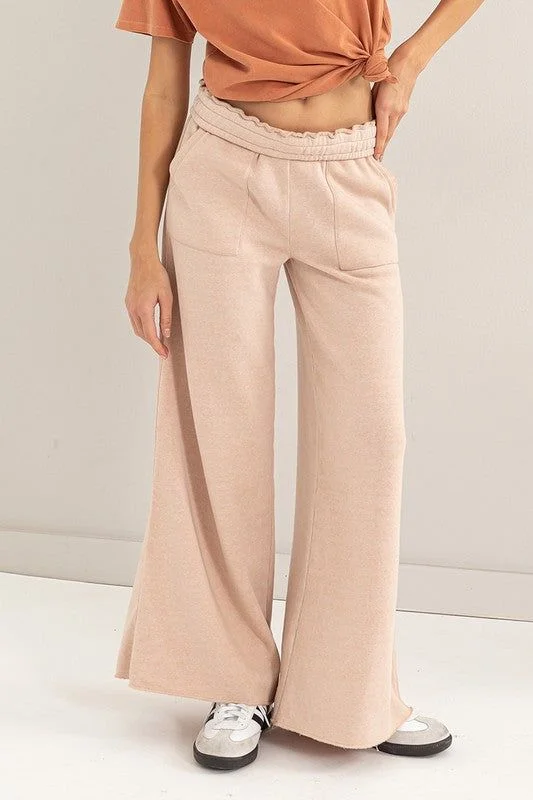 HYFVE High Rise Wide Leg Drawstring Pants Classic Cropped Pants