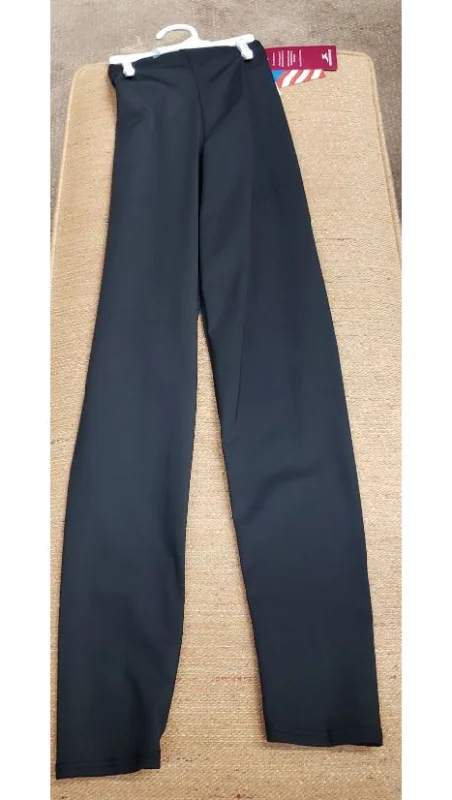 Katharine -- Women's Poly Blend Roll Down Ankle Pants -- Black Lightweight Linen Pants