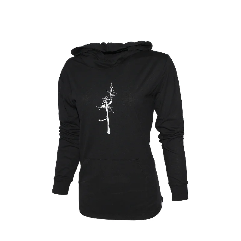 Women's Relay T-Shirt Hoodie - Ghost Tree Hoodie with Elastic Cuffs Stretchable Comfortable