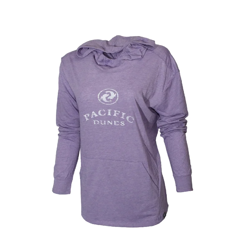 Women's Relay T-Shirt Hoodie - Pacific Dunes Hoodie with Slim Fit Tailored Modern